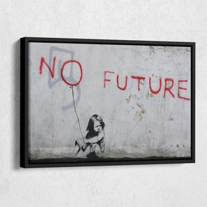 Banksy Art Street No Future Canvas Wall Art Home Decor Framed Poster Print