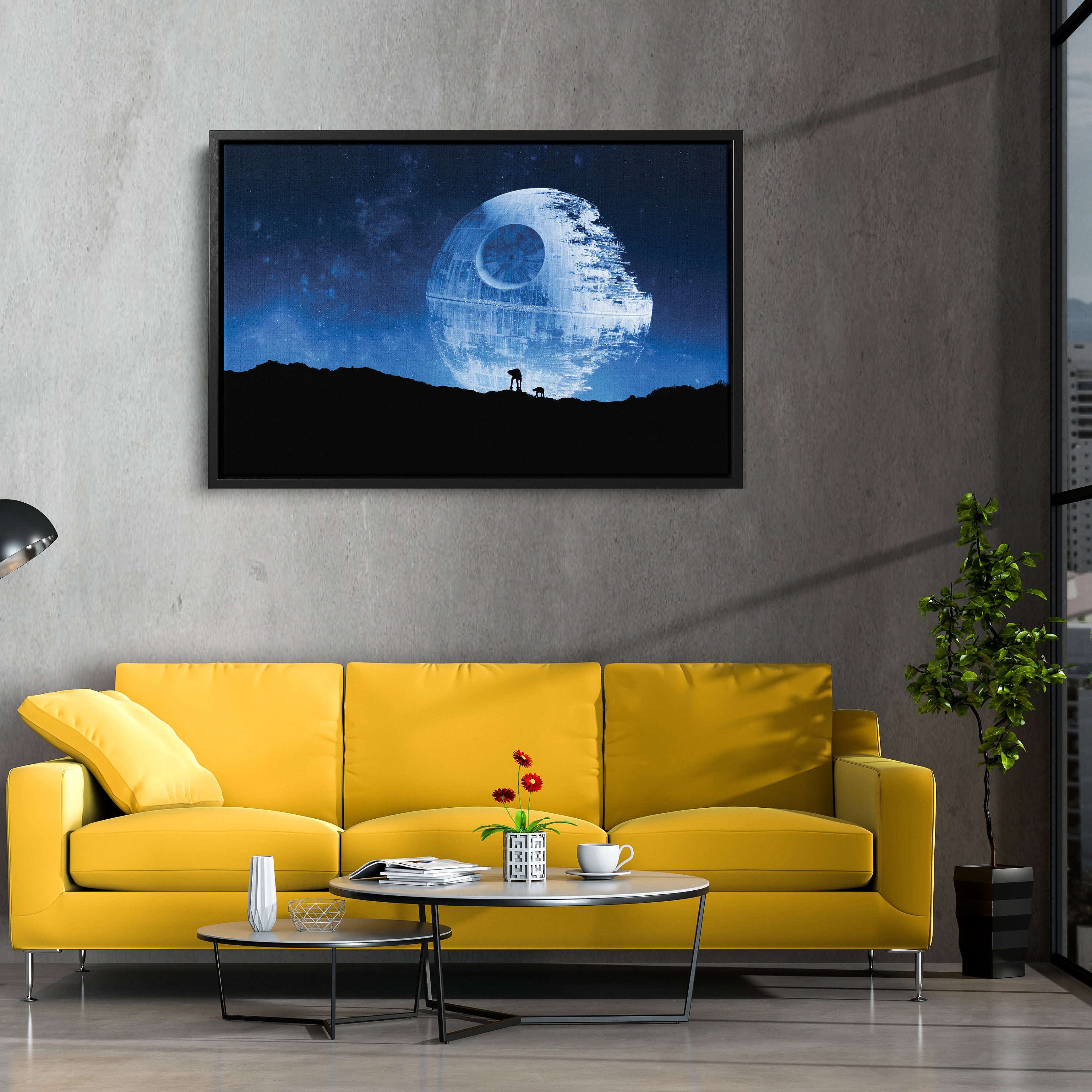 Death Star Poster Star Wars Movie Canvas Wall Art Home Decor Framed ...
