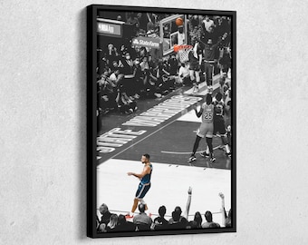 Stephen Curry No-Look Shot Canvas Wall Art Home Decor Framed Poster Print