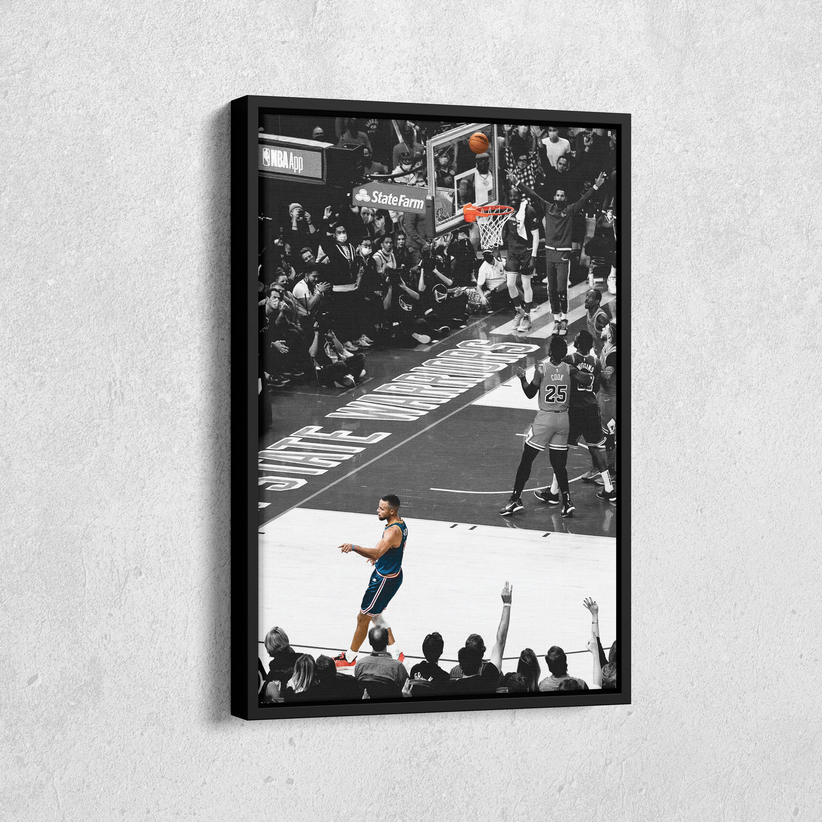 Stephen Curry No-look Shot Canvas Wall Art Home Decor Framed