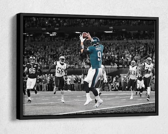 Nick Foles Philadelphia Eagles Super Bowl LII Philly Special Touchdown Canvas Wall Art Home Decor Framed Poster Print