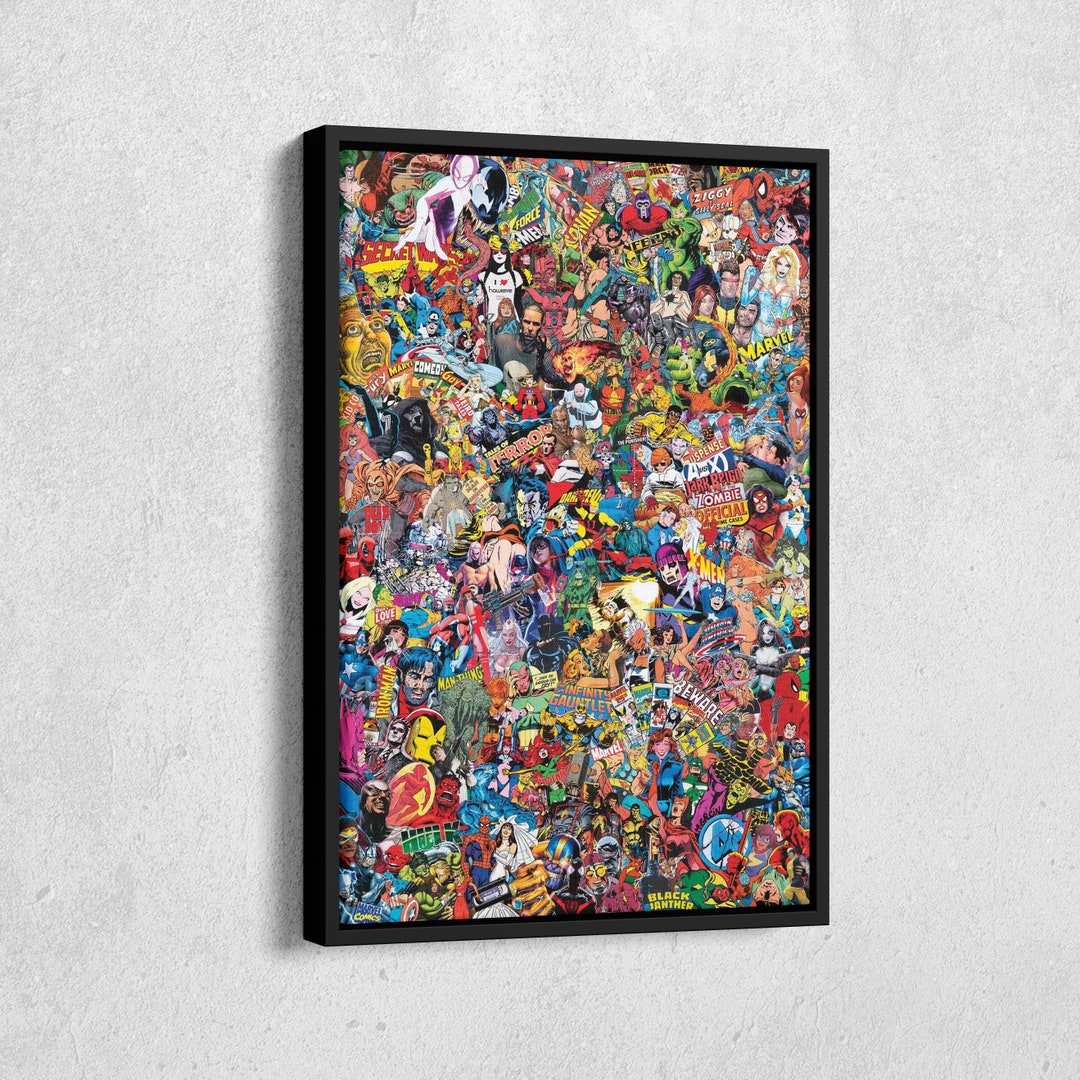 Marvel Comics Characters Canvas Wall Art Home Decor Framed Poster Print ...