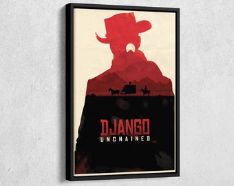 Django Unchained Movie Poster Canvas Wall Art Home Decor Framed Poster Print