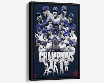 Texas Rangers 2023 World Series Champions Canvas Wall Art Print Kids Room Framed Poster Home Decor