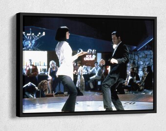 Pulp Fiction Poster Dancing Scene Canvas Wall Art Home Decor Framed Poster Print