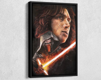 Kylo Ren Poster Star Wars Artwork Canvas Wall Art Home Decor Framed Poster Print