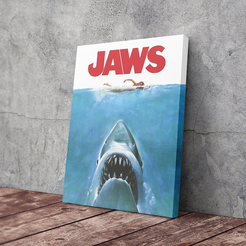 Jaws Frame The Jaws Movie Poster Canvas Wall Art Home Decor Framed Poster Print - Etsy