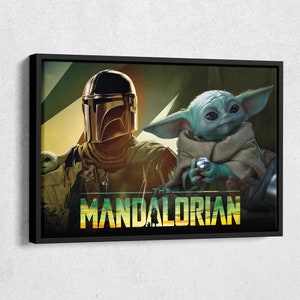 The Mandalorian Poster Star Wars Movie Canvas Wall Art Home Decor Framed Poster Print