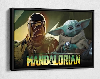 The Mandalorian Poster Star Wars Movie Canvas Wall Art Home Decor Framed Poster Print