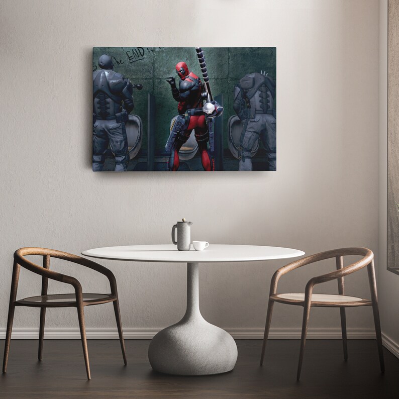 Deadpool Poster Bathroom Break Funny Canvas Wall Art Home Decor Framed Poster Print - Etsy