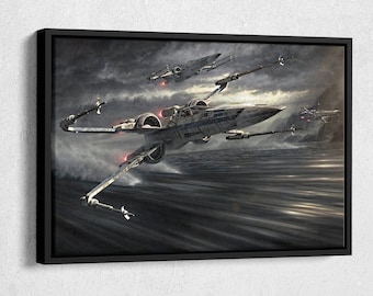 Star Wars Episode The Force Awakens X-Wing Canvas Wall Art Home Decor Framed Poster Print