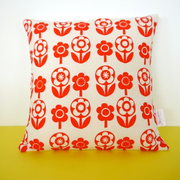 New Scandi Flower Fabric Cushion Pillow by Jane Foster