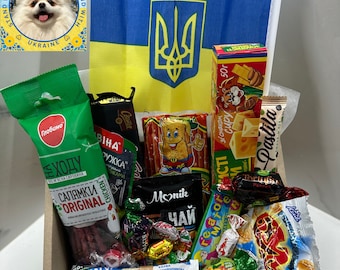 Gift box of Ukrainian sweets , Souvenir with Ukraine Snacks and Candies ,Mystery Box surprise with exotic delicacies of Ukrainian production