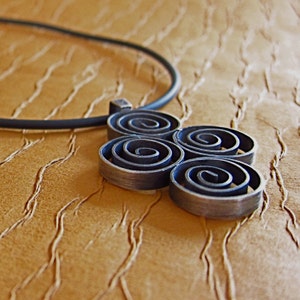Four Spirals Hand-fabricated, Sterling Silver Pendant image 2