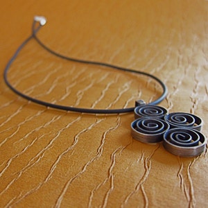 Four Spirals Hand-fabricated, Sterling Silver Pendant image 3