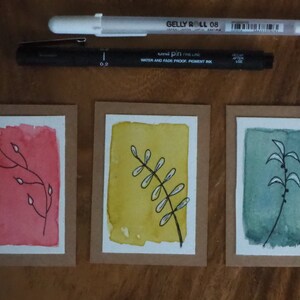 More Leaves - Set of 3 Handmade Gift Cards