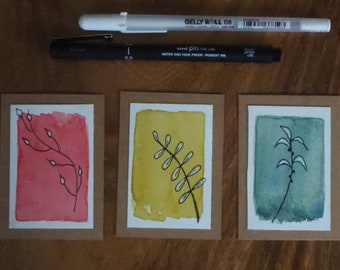 More Leaves - Set of 3 Handmade Gift Cards