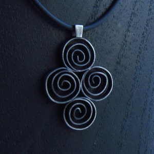 Four Spirals Hand-fabricated, Sterling Silver Pendant image 4