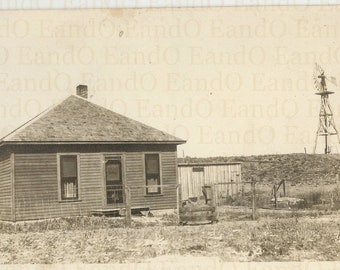 Rare Antique American West Settlers Homestead Real Photo Postcard 1900s - Awesome Iconic Image