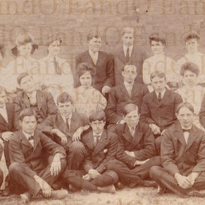 Fantastische antieke kastkaart, school, klasfoto, portret jaren 1900