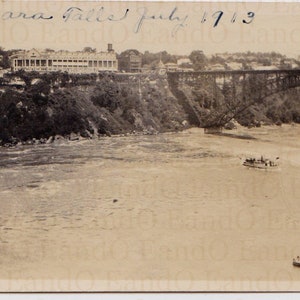 Antique Photo of Niagara Falls July 1913 Rainbow Bridge
