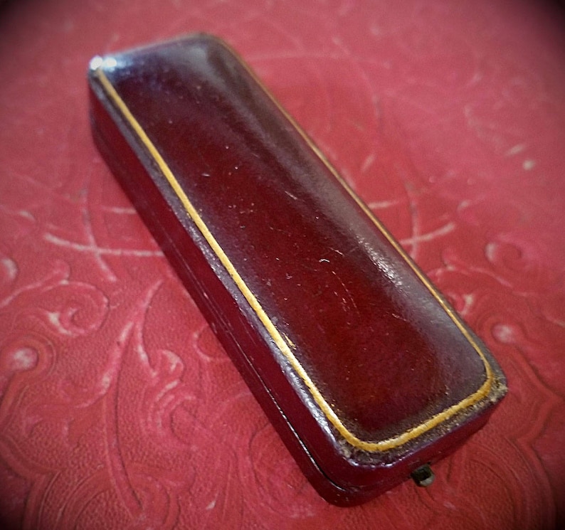 Vintage Leather Jewelry Case/ Pin Case/ Spikens From Dent / 1920s