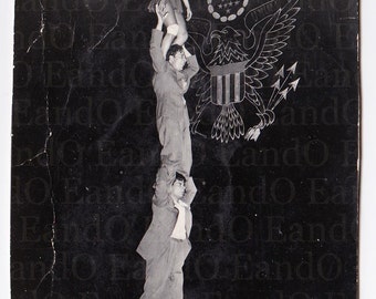 Vintage Photo - U.S.O. Show Acrobats - Fort Lewis, Washington State, Air Corps, U.S. Army 1940s