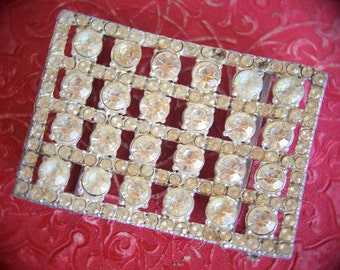 Gorgeous Antique Rhinestone Buckle 1940s - Lots and Lots of Bling