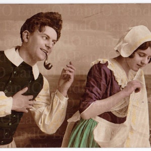 Encantador Antigo. Alemão. Romance. Cartão-postal. Década de 1910. Romântico. Namoro.