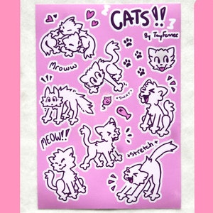 Cats !! A6 sticker sheet