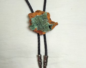 Rock Bolo Tie: Adamite in Limonite (best guess)