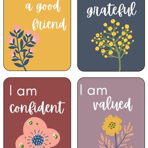 Cartes d'affirmation Boho imprimables (fille - tout-petit 2-4 ans)