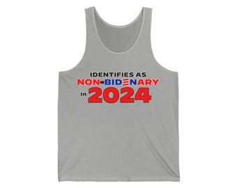 Identifies as Non-Bidenary - Unisex Jersey Tank