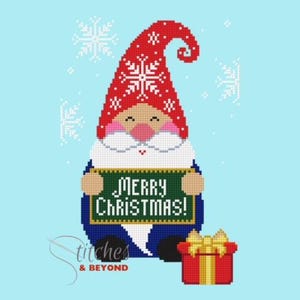 Gnome Cross Stitch Pattern, Christmas Cross Stitch Pattern PDF, Winter Cross Stitch, Instant download PDF, Christmas Gnome Pattern, X-mas