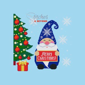 Gnome Cross Stitch Pattern, Christmas Cross Stitch Pattern PDF, Winter Cross Stitch, Instant download PDF, Christmas Gnome Pattern, X-mas