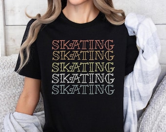 Skating Pattern Shirt, Skating Shirt, Gift For Skater, Skate Shirt, Ice Skating GiftSkating Lover Shirt, Figur Skating Shirt