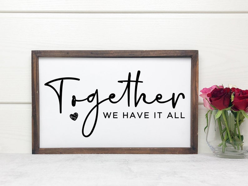 "Together Is Our Favorite Place" Retro Metal Tin Sign - Farmhouse Wall Decor, 15.8x4 Inch