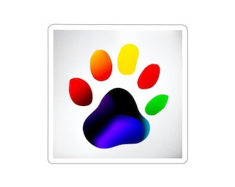 Rainbow Paw Print Sticker