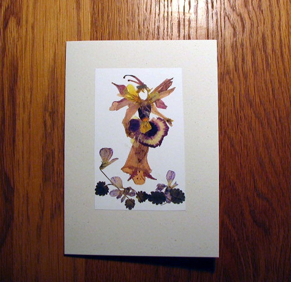 Flower Fairy Cards set of 5 Pressed Flowers Flower Art Etsy Hong Kong