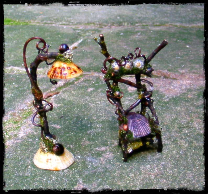 Faery Floor Lamp, fairy, faery dollhouses, faery gardens, fantasy, magic, Waldorf, natural materials, miniature lamp image 4