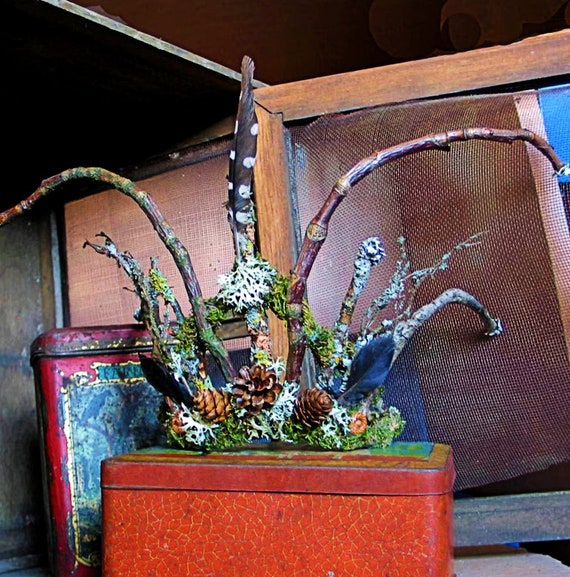 Faery Tiara, Forest Witch Crown, in Natural Materials, Custom Order
