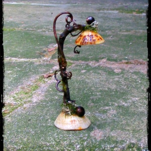 Faery Floor Lamp, fairy, faery dollhouses, faery gardens, fantasy, magic, Waldorf, natural materials, miniature lamp image 3