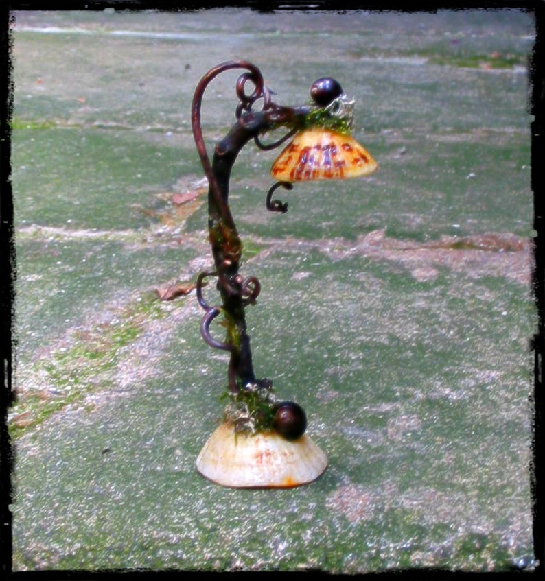 Faery Floor Lamp, fairy, faery dollhouses, faery gardens, fantasy, magic, Waldorf, natural materials, miniature lamp image 3