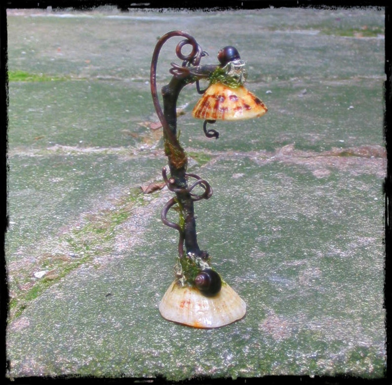 Faery Floor Lamp, fairy, faery dollhouses, faery gardens, fantasy, magic, Waldorf, natural materials, miniature lamp image 1