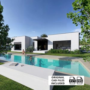 Pool Villa Floor Plans, Villa Blueprint, Villa Plans CAD, Villa Design, Luxury Home Blueprint, 2 Bedroom House Plans, Tropical Home Plans