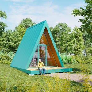 A-frame Cabin Plans, Small Cabin Plans, Tiny House Plans, Cabin Construction, A-Frame Floorplan, Cabin Blueprints, Tiny House Design