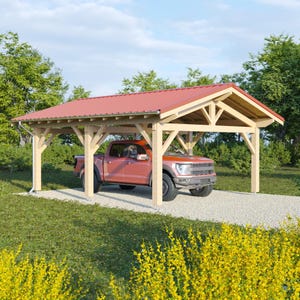 Carport Blauwdrukken, Ontwerp Houten Carport, Houten Carport Plannen, Carport Bouwplannen, Architectuurtekeningen carport, Carport