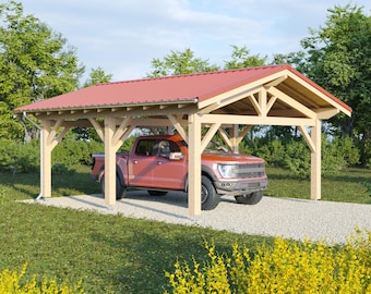 Carport Blueprints, Wood Carport Design, Wooden Carport Plans, Carport Building Plans, Carport Architectural Drawings, DIY Carport Bacacier