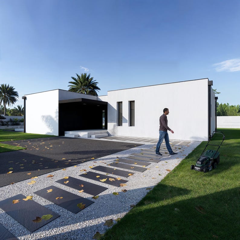 2 Bedroom Pool Villa Blueprint: Modern House Plans (PDF & CAD Files) - Etsy