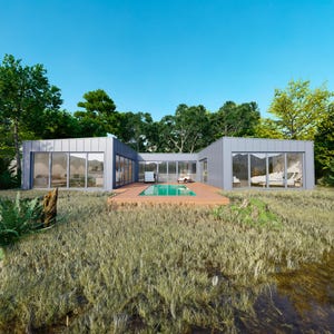Plany domów kontenerowych w kształcie litery H: nowoczesny projekt architektoniczny (PDF)